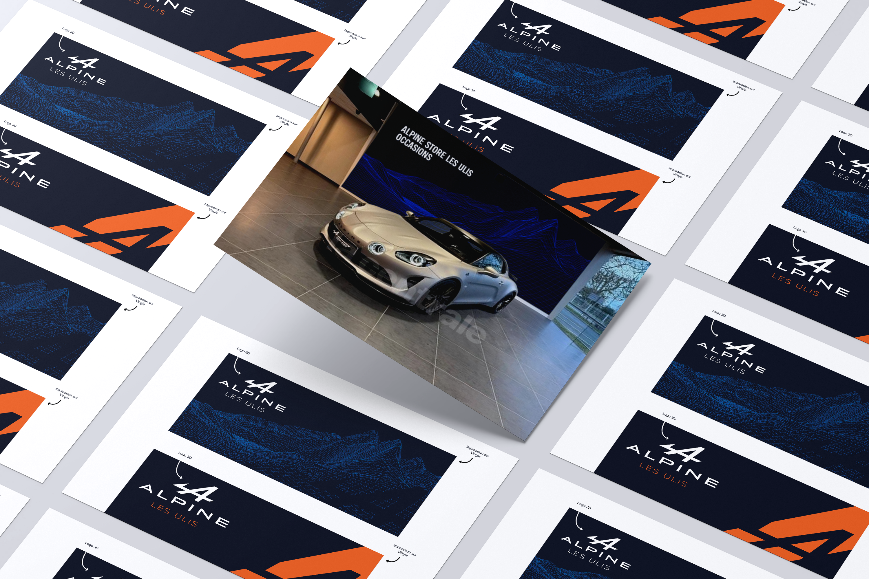 Signalétique showroom pour Alpine Les Ulis