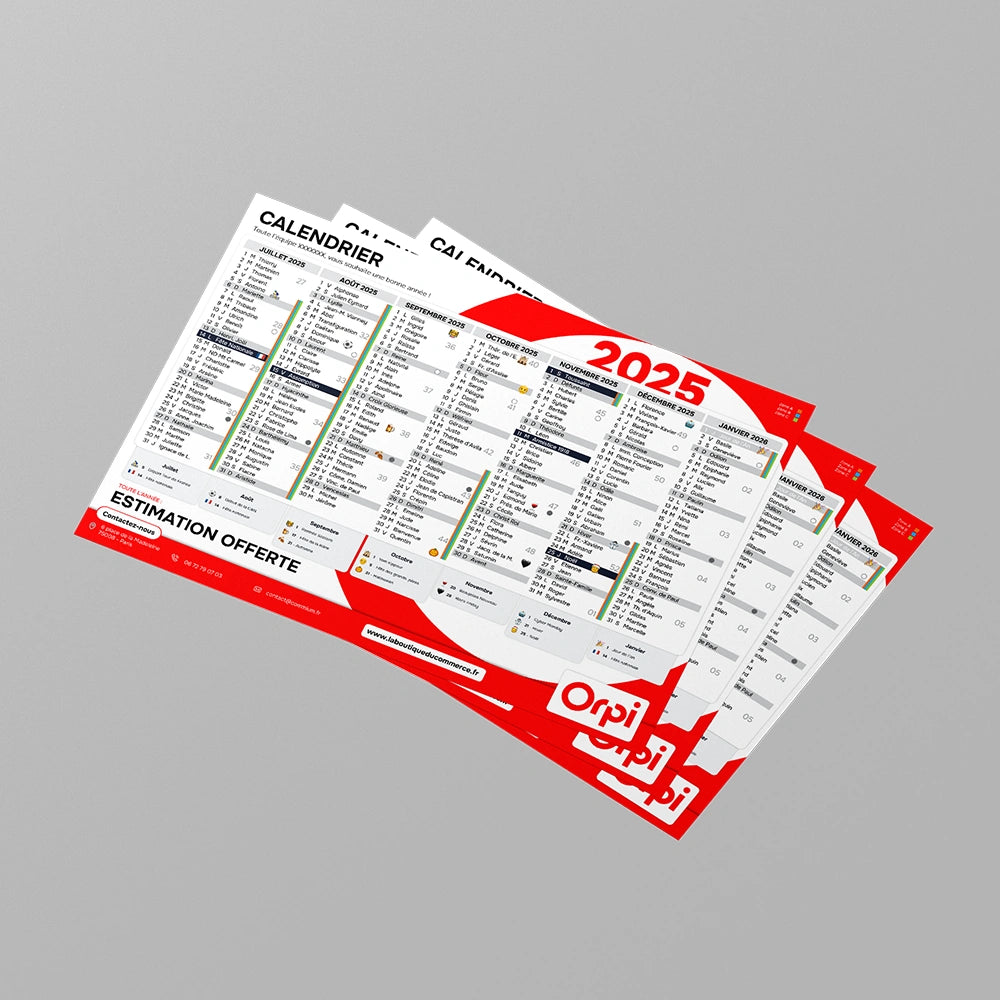 Calendrier 2026 Agence immobilère
